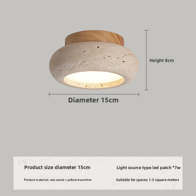 Wabi-Sabi Travertine Ceiling Light Nordic Bedroom Lighting