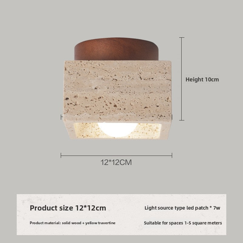 Wabi-Sabi Travertine Ceiling Light Nordic Bedroom Lighting