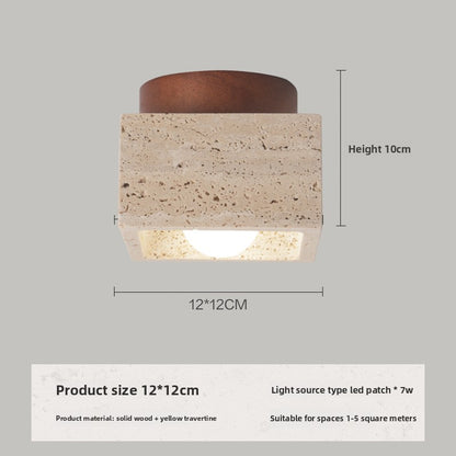 Wabi-Sabi Travertine Ceiling Light Nordic Bedroom Lighting