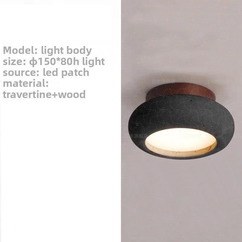 Wabi-Sabi Travertine Ceiling Light Nordic Bedroom Lighting