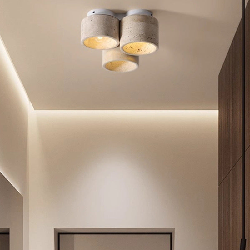 Wabi-Sabi Yellow Travertine Ceiling Light