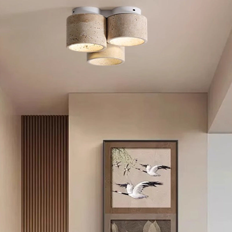 Wabi-Sabi Yellow Travertine Ceiling Light
