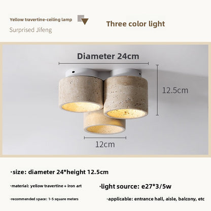 Wabi-Sabi Yellow Travertine Ceiling Light