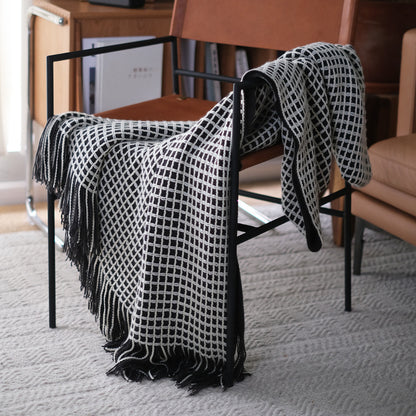 Waffle knit Nordic style simple throw blanket