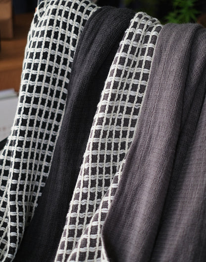 Waffle knit Nordic style simple throw blanket