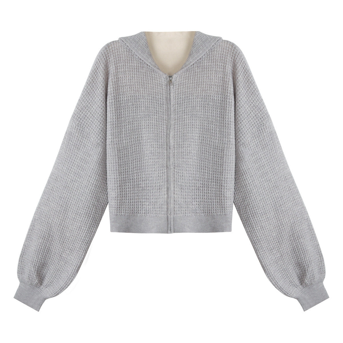 Waffle Knit Zip-Up Hoodie and Pants Set