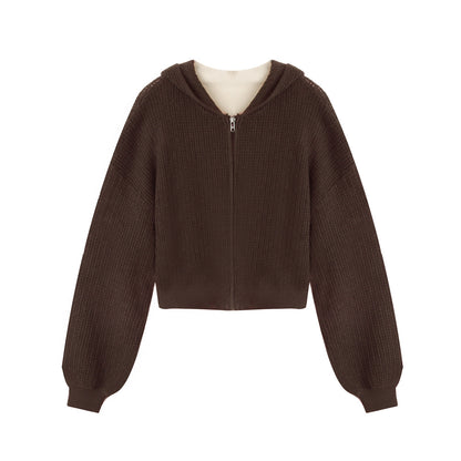 Waffle Knit Zip-Up Hoodie and Pants Set