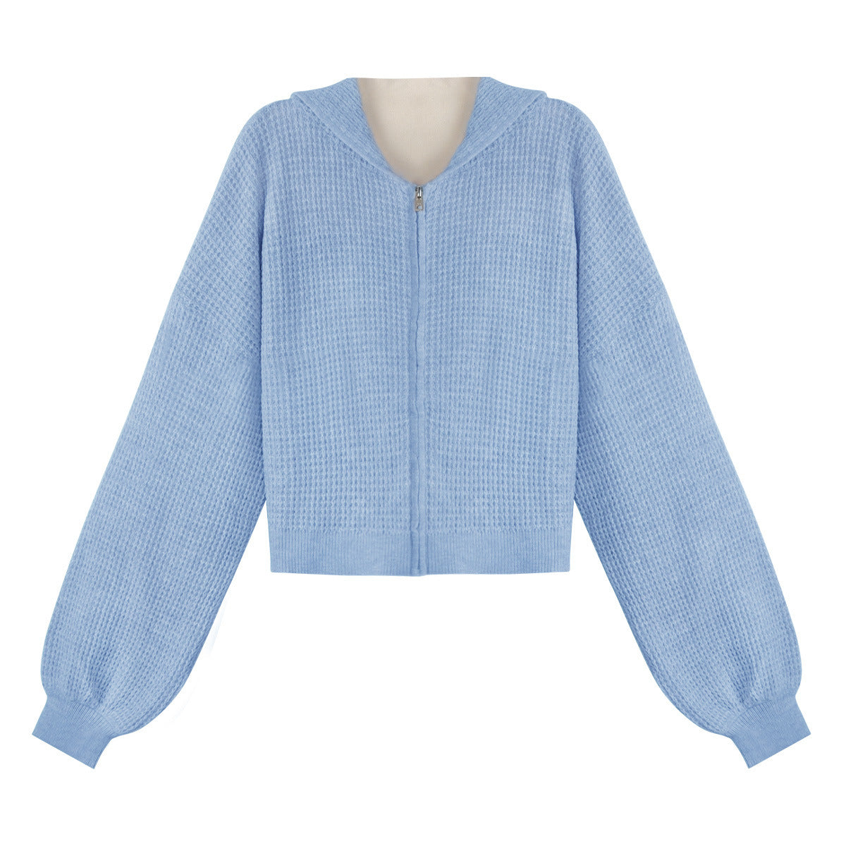 Waffle Knit Zip-Up Hoodie and Pants Set