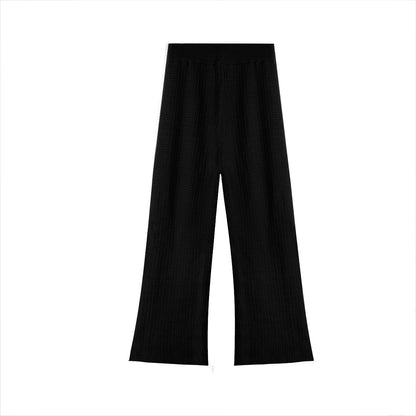 Waffle Knit Zip-Up Hoodie and Pants Set