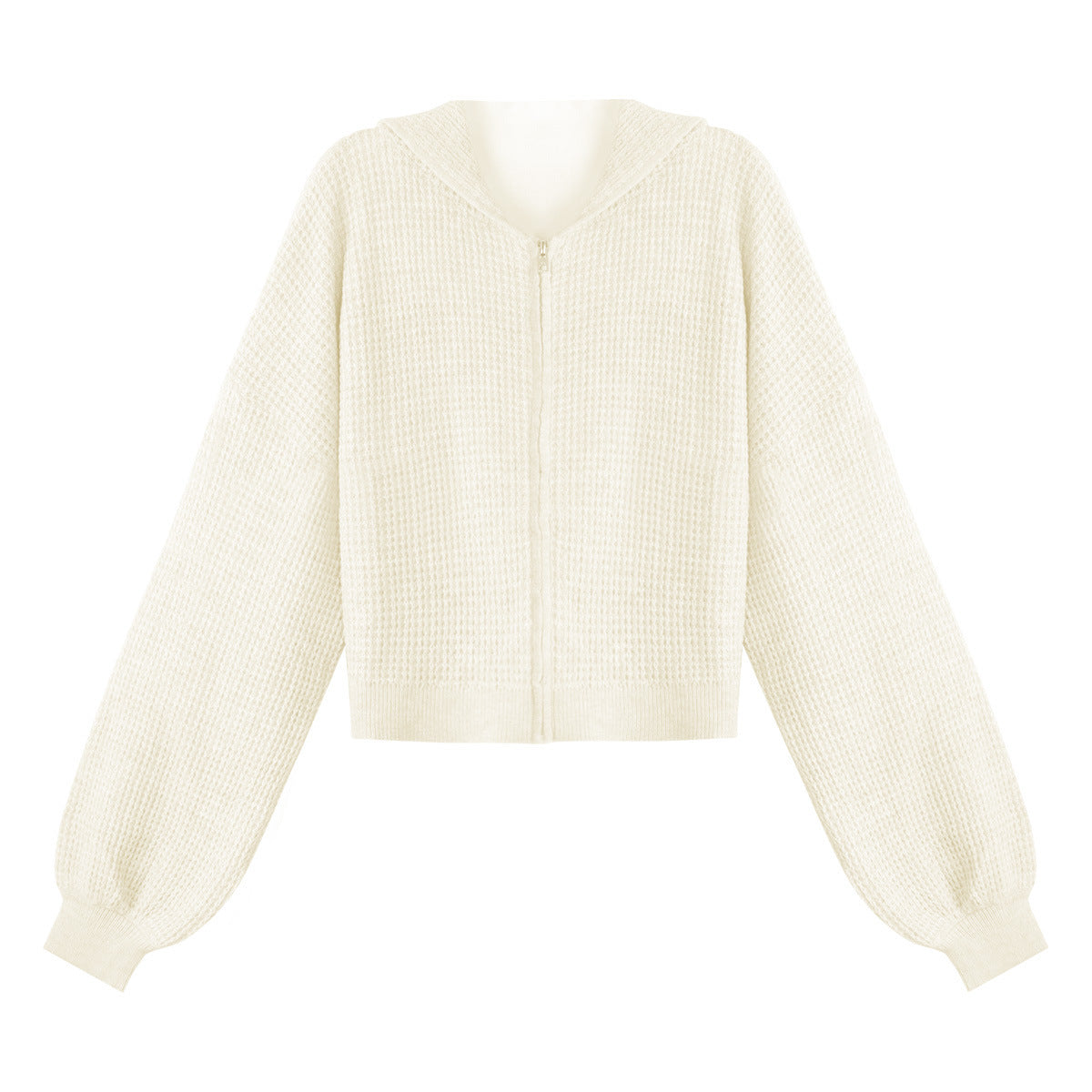 Waffle Knit Zip-Up Hoodie and Pants Set
