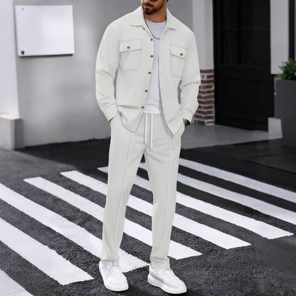 Waffle-pattern long-sleeve pants