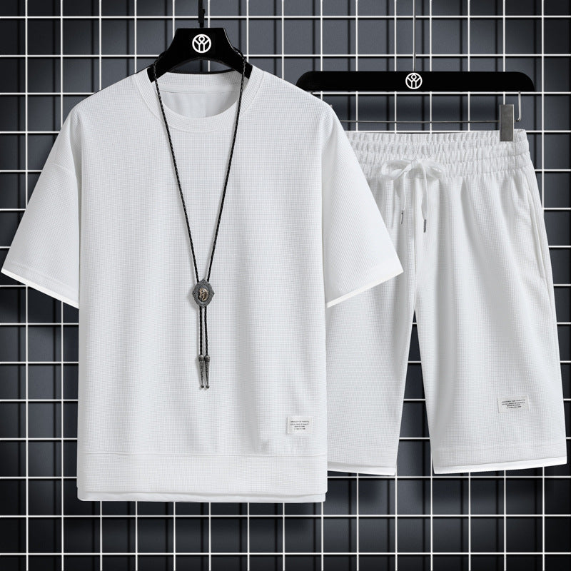 Waffle Short-Sleeved Sports Suit Men's
