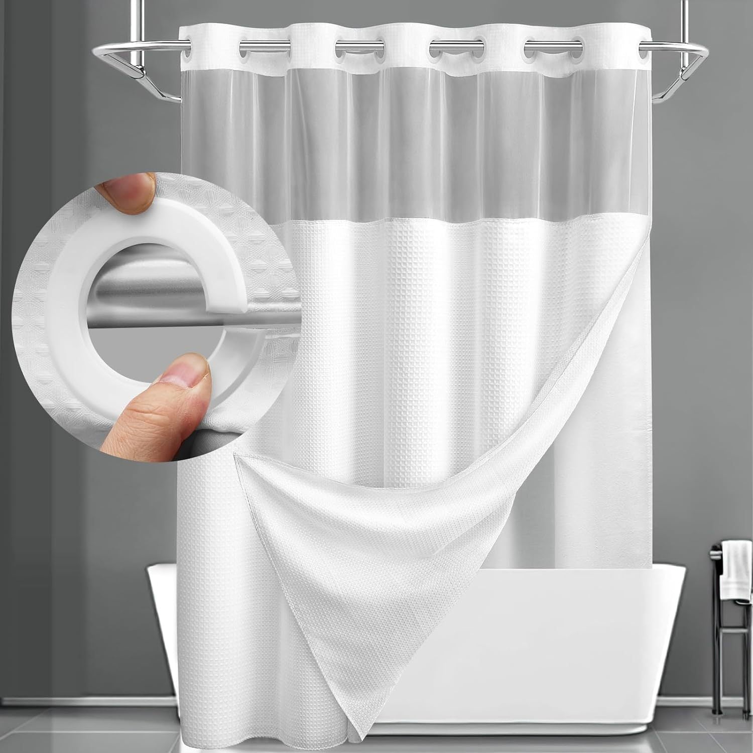Waffle shower curtain