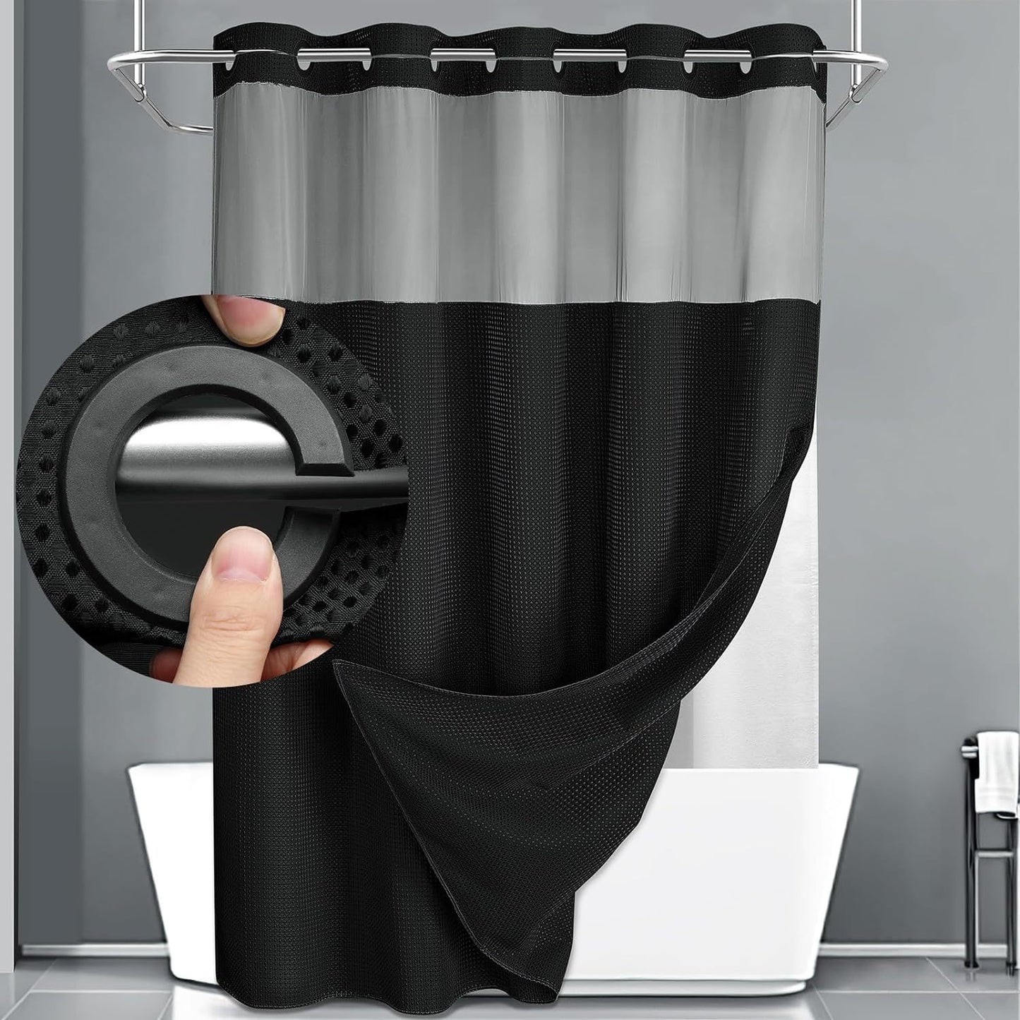 Waffle shower curtain