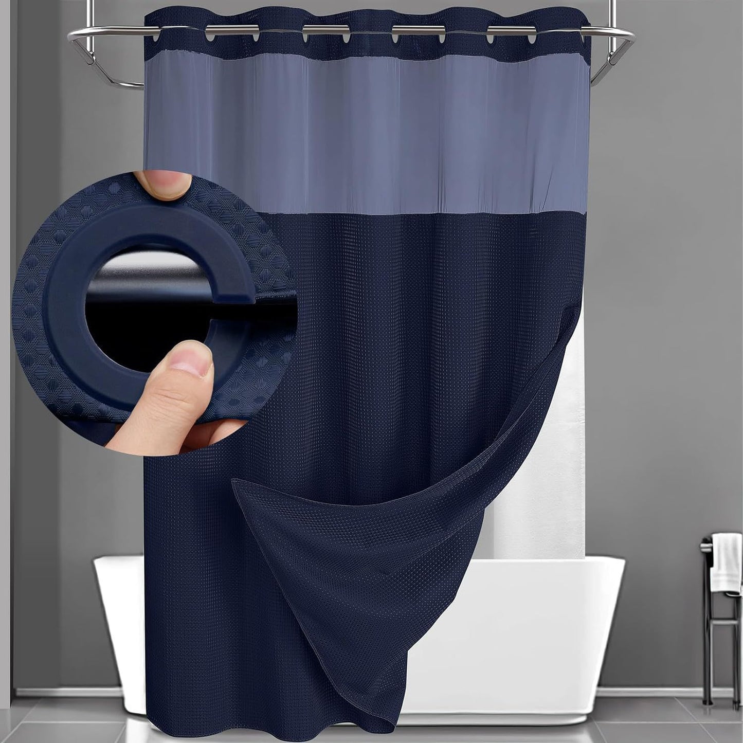 Waffle shower curtain