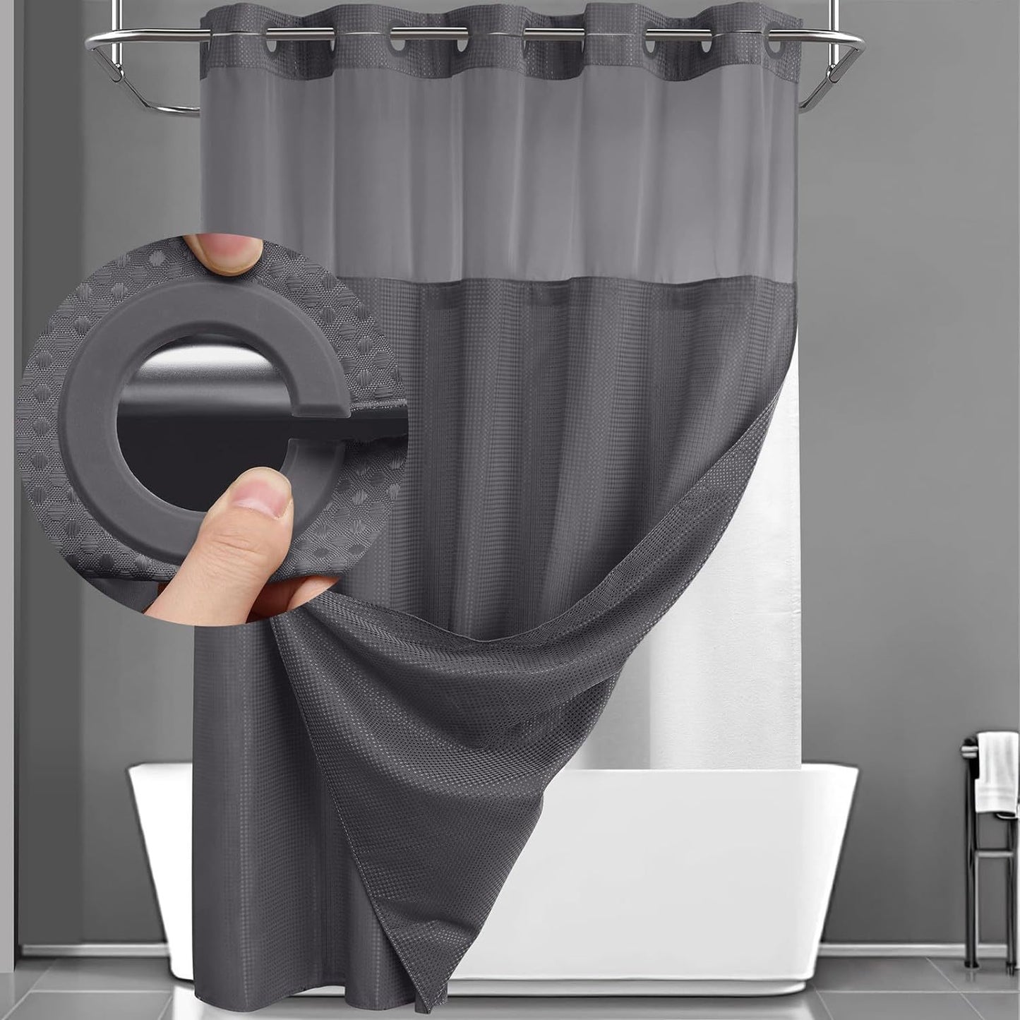 Waffle shower curtain