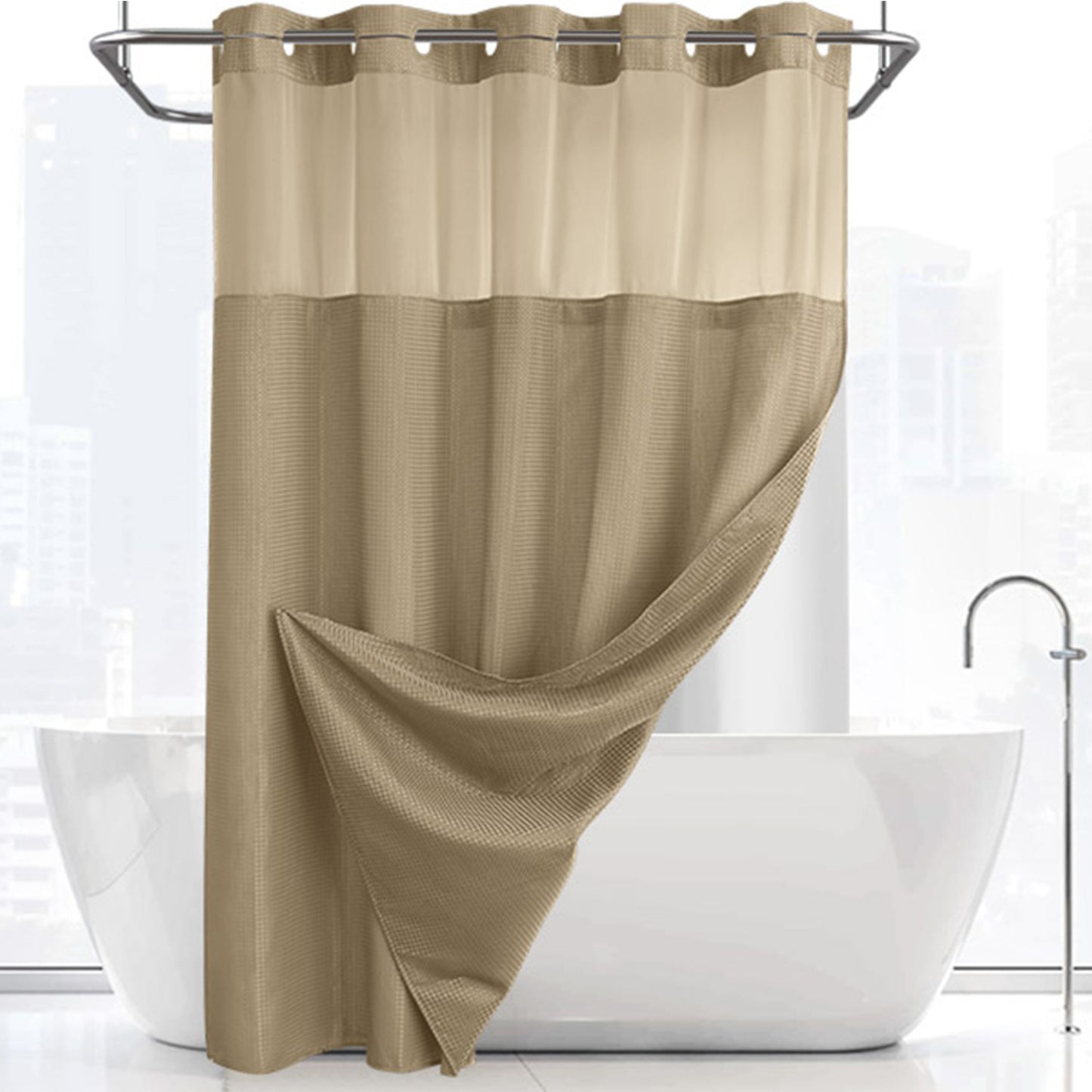 Waffle shower curtain