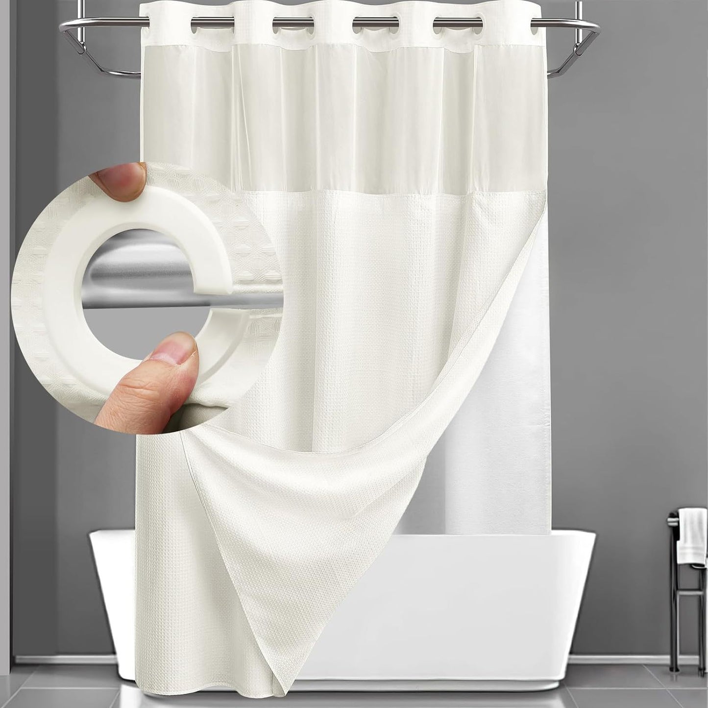 Waffle shower curtain