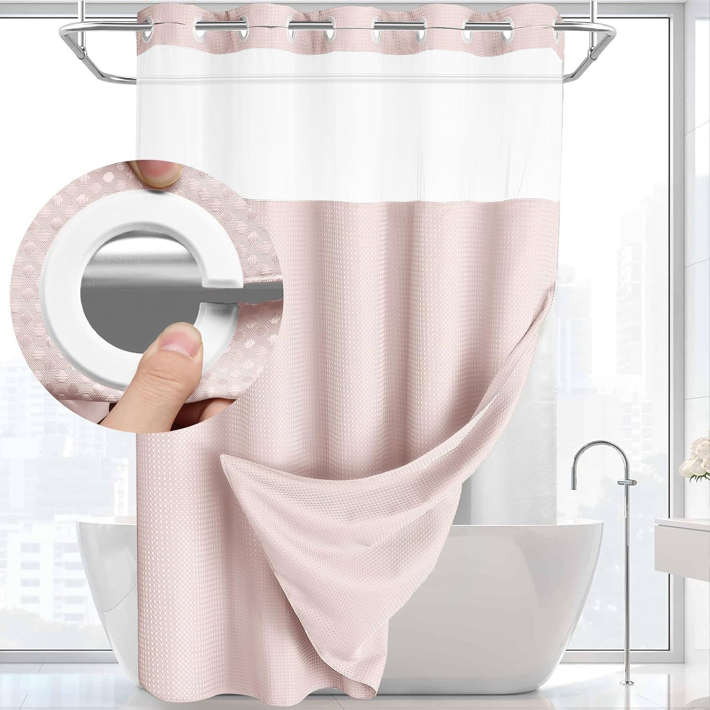 Waffle shower curtain