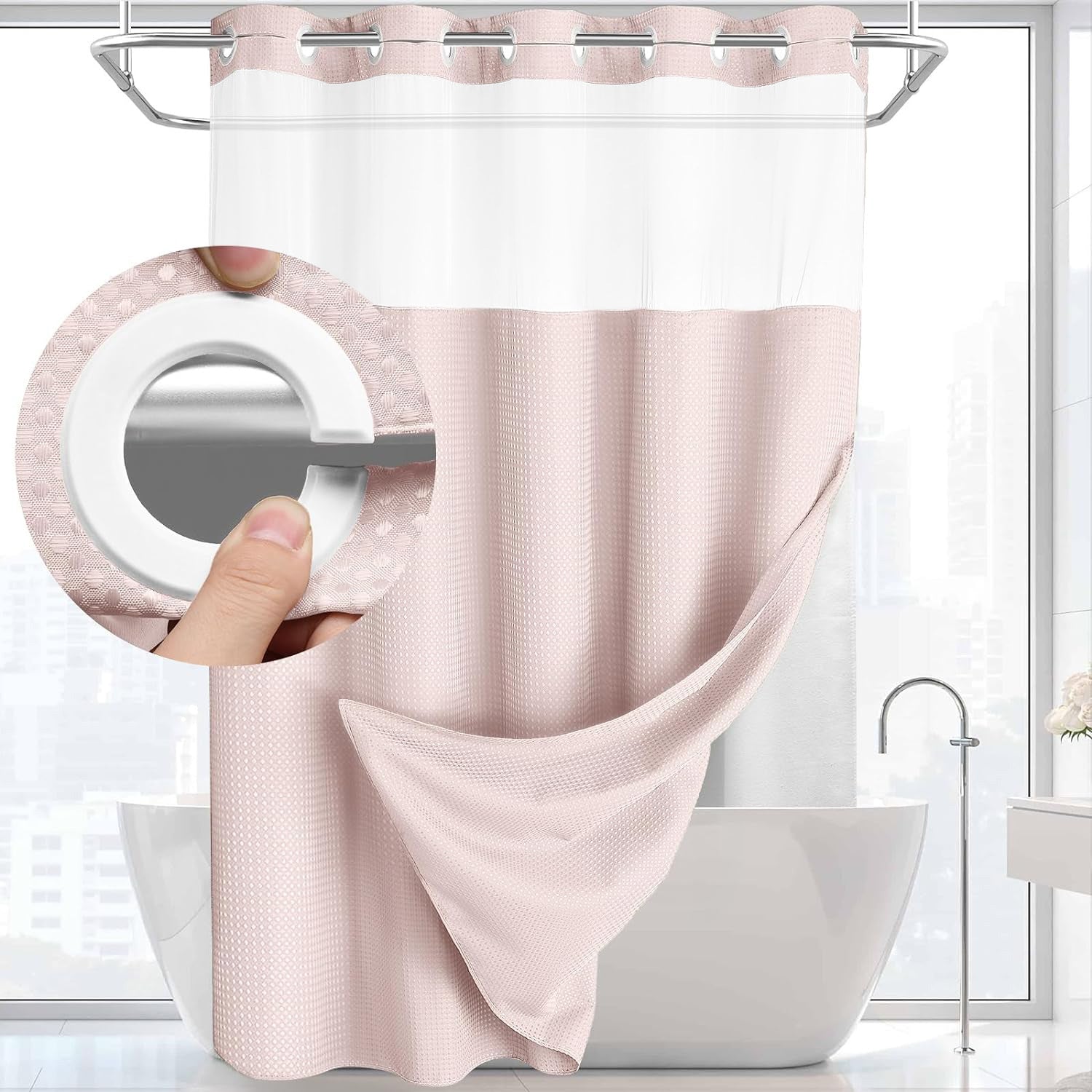 Waffle shower curtain