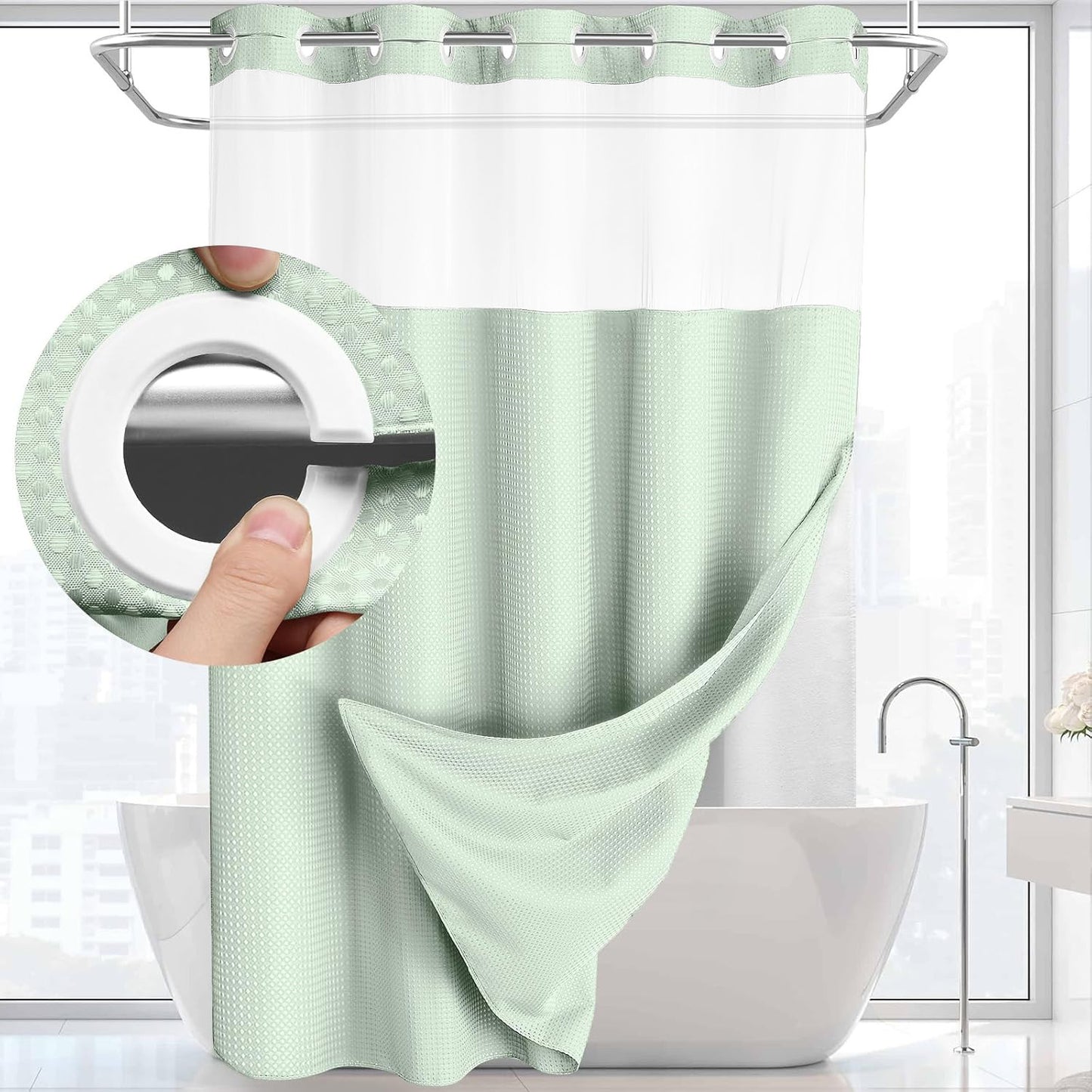 Waffle shower curtain