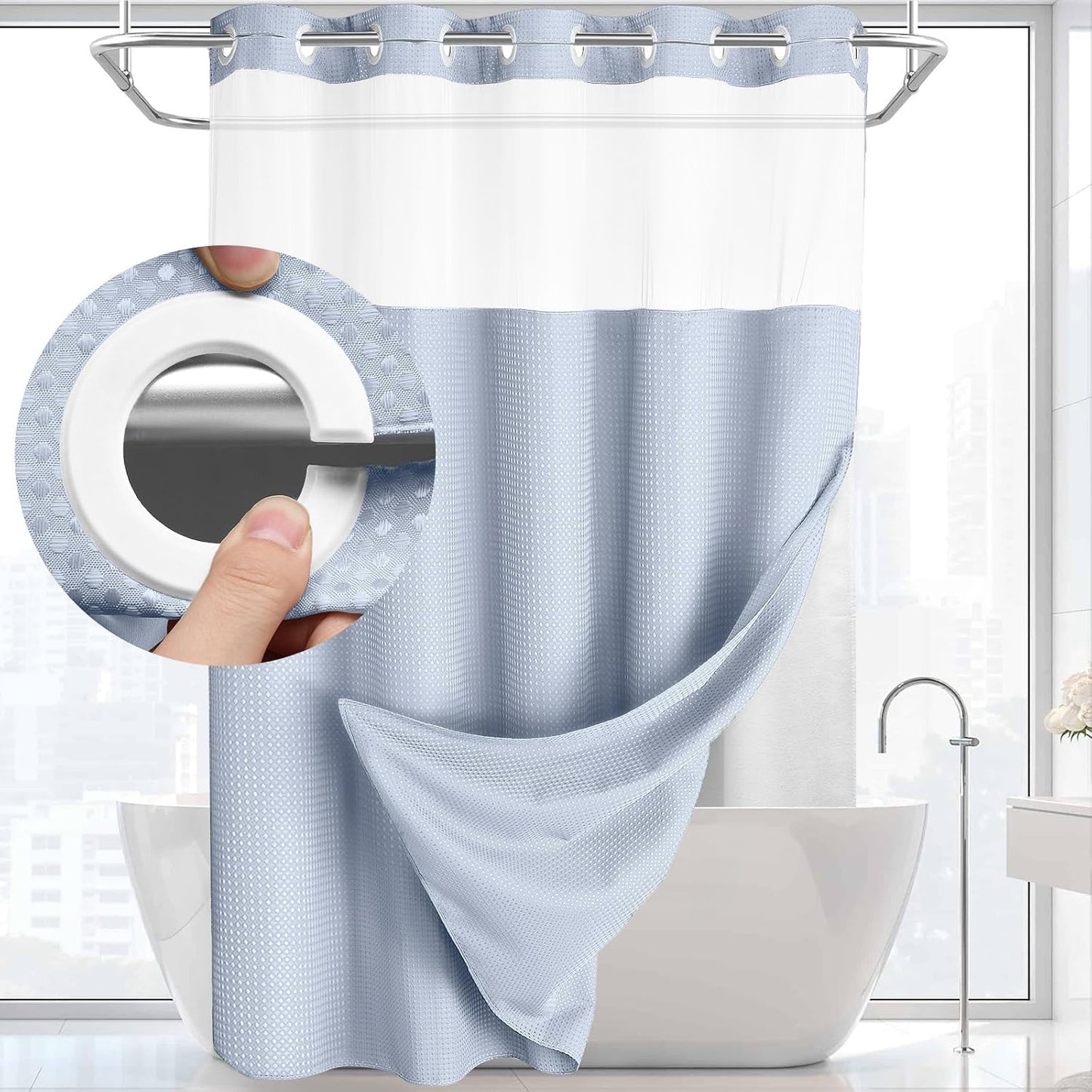 Waffle shower curtain