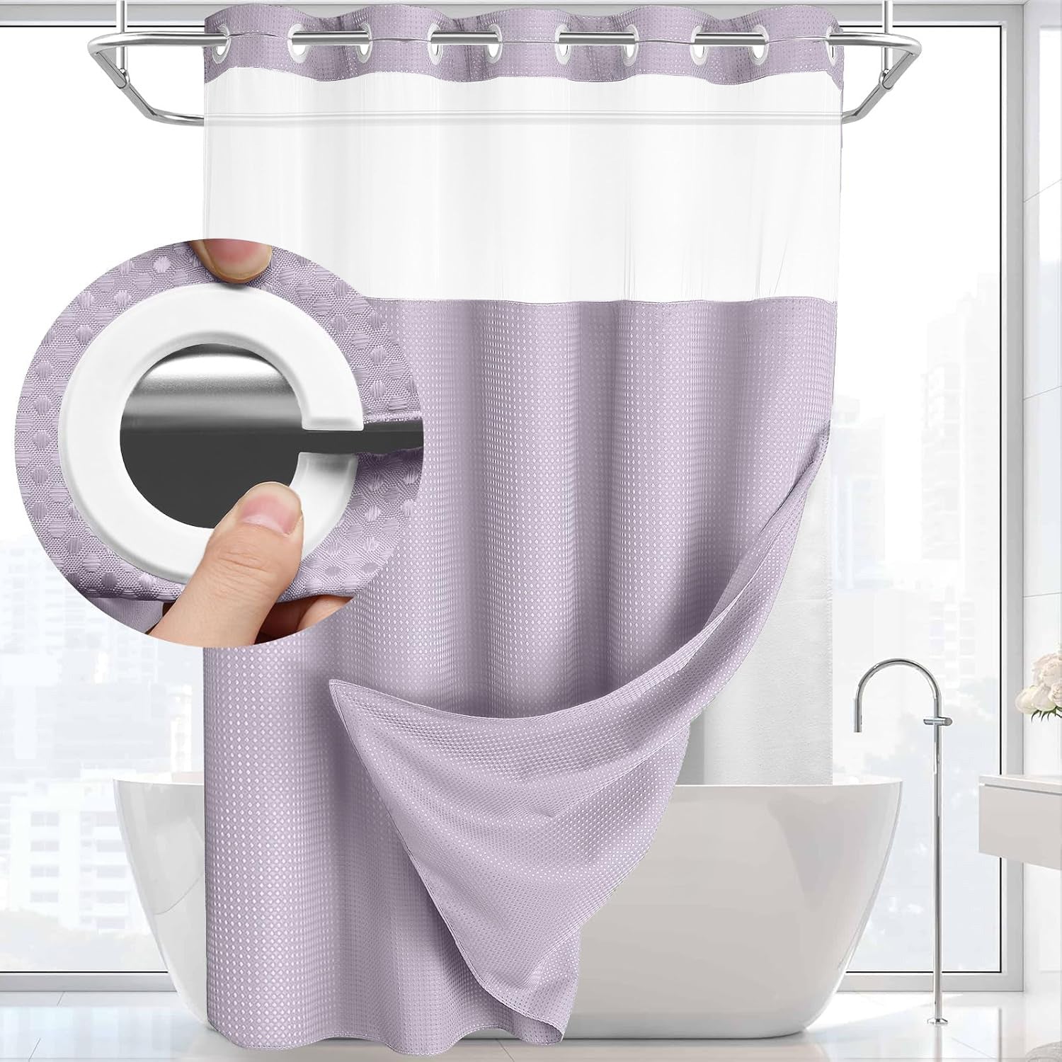 Waffle shower curtain