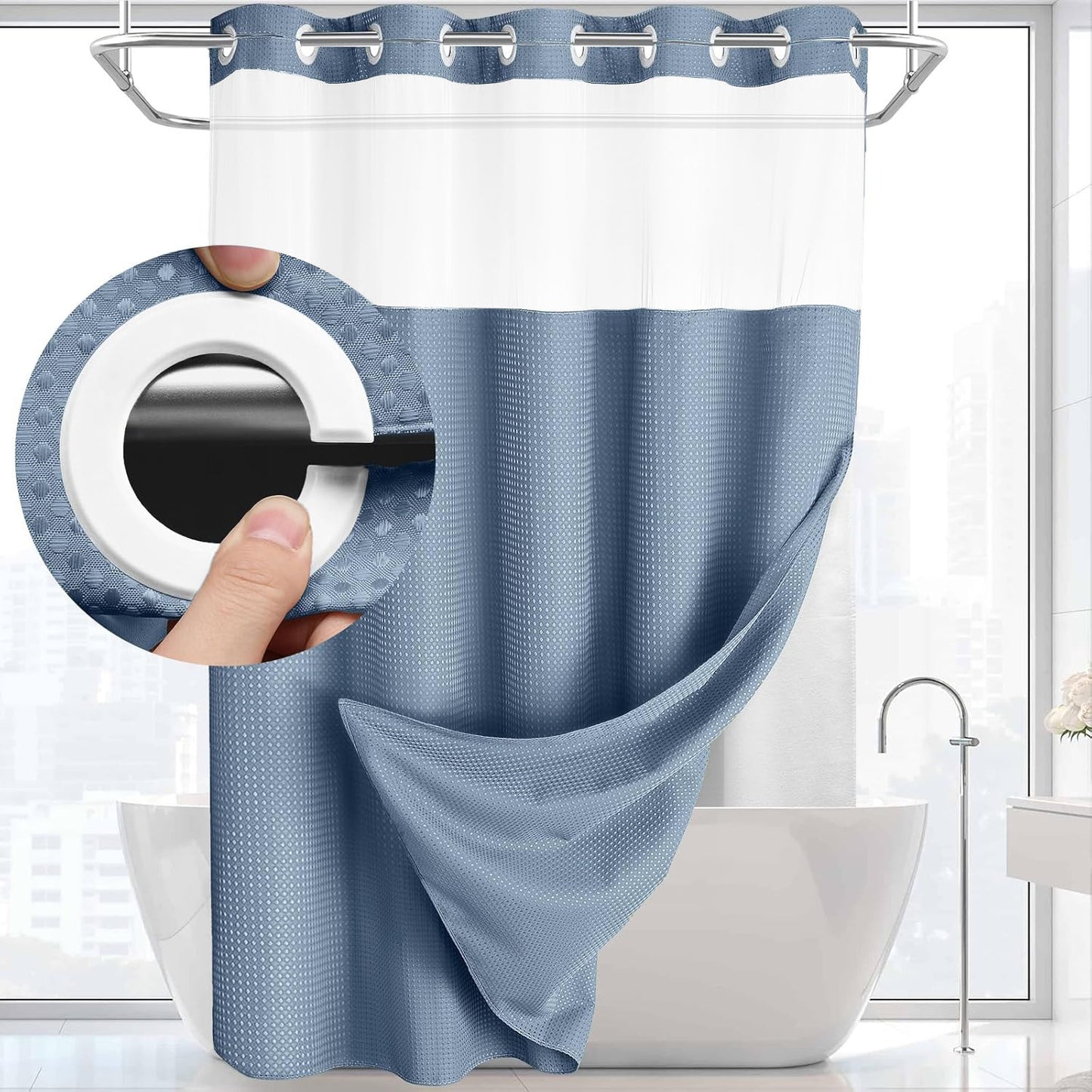 Waffle shower curtain