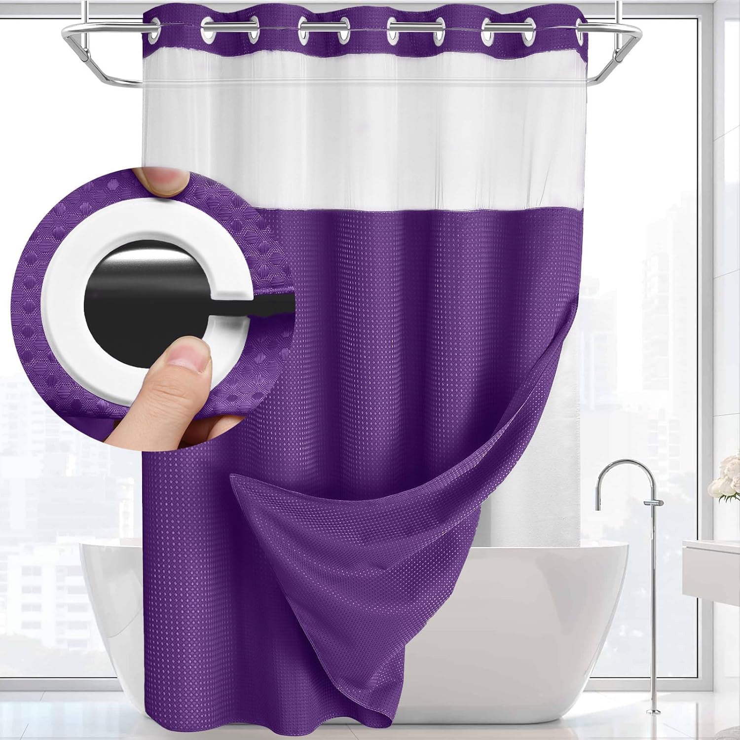 Waffle shower curtain