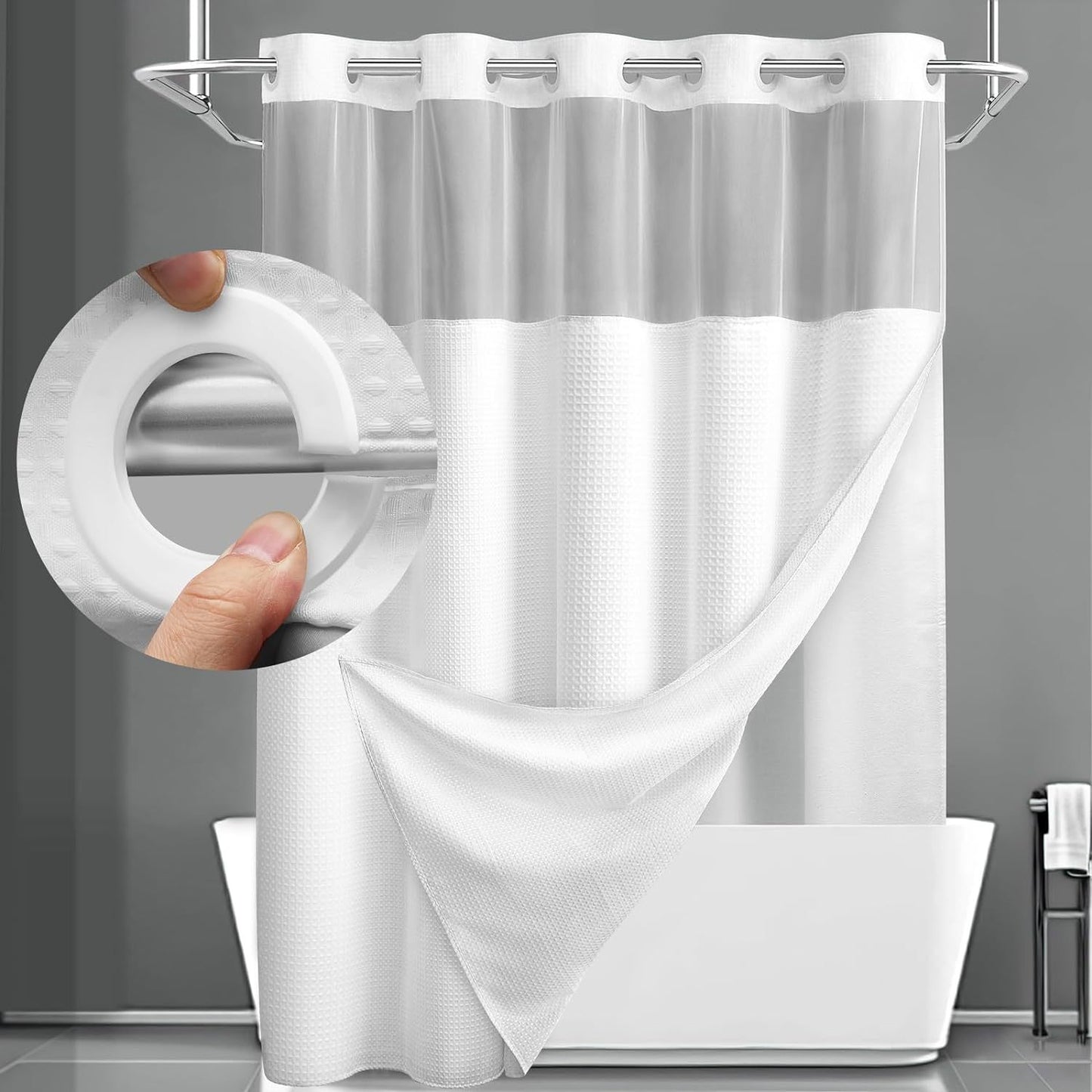 Waffle shower curtain
