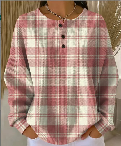 Waffle-style loose-fitting t-shirt
