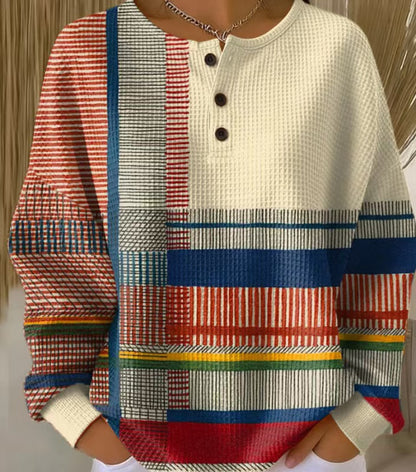 Waffle-style loose-fitting t-shirt