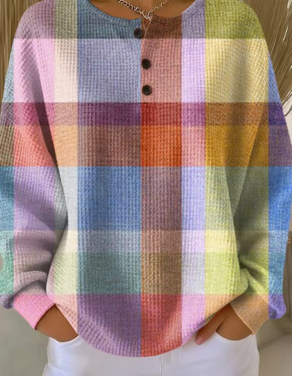 Waffle-style loose-fitting t-shirt