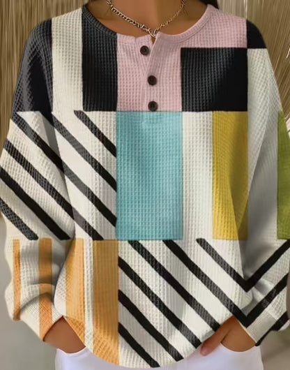 Waffle-style loose-fitting t-shirt