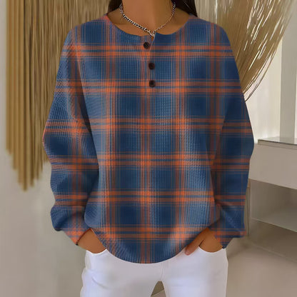 Waffle-style loose-fitting t-shirt