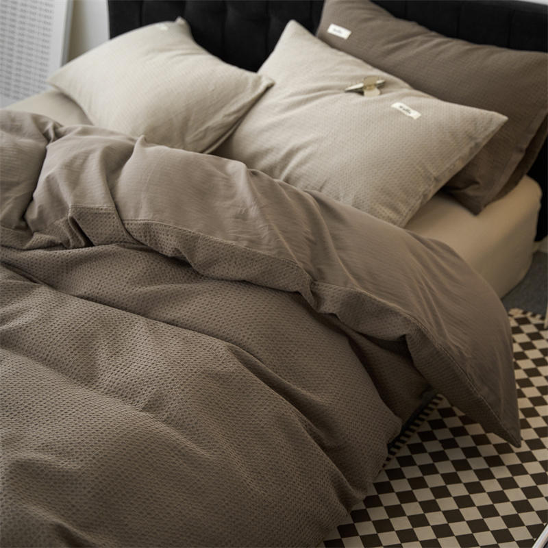 Waffle Weave Cotton Four-Piece Bedding Set