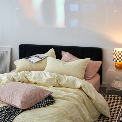 Waffle Weave Cotton Four-Piece Bedding Set