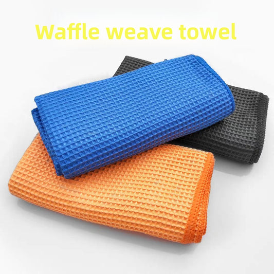 Waffle Weave Microfiber Cleaning Towel for Car and Home