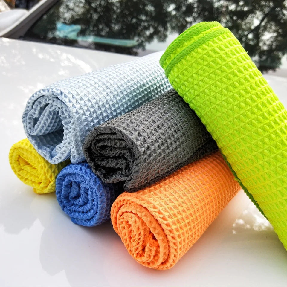 Waffle Weave Microfiber Cleaning Towel for Car and Home