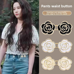 1Black camellia waist button