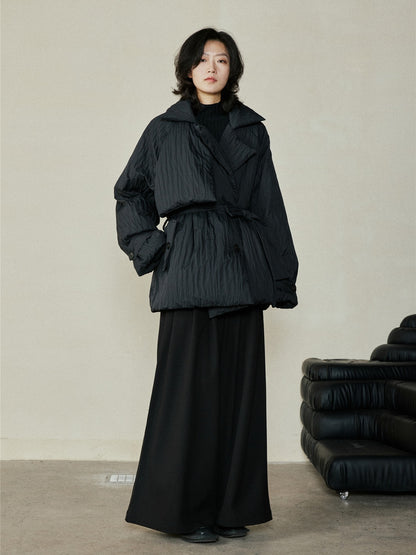 Waist-cinching down jacket