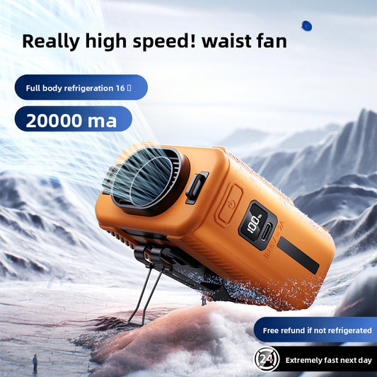 Waist-mounted fan cooling type neck-mounted USB charging fan