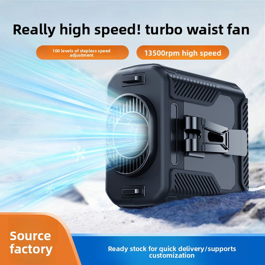 Waist-mounted fan cooling type neck-mounted USB charging fan