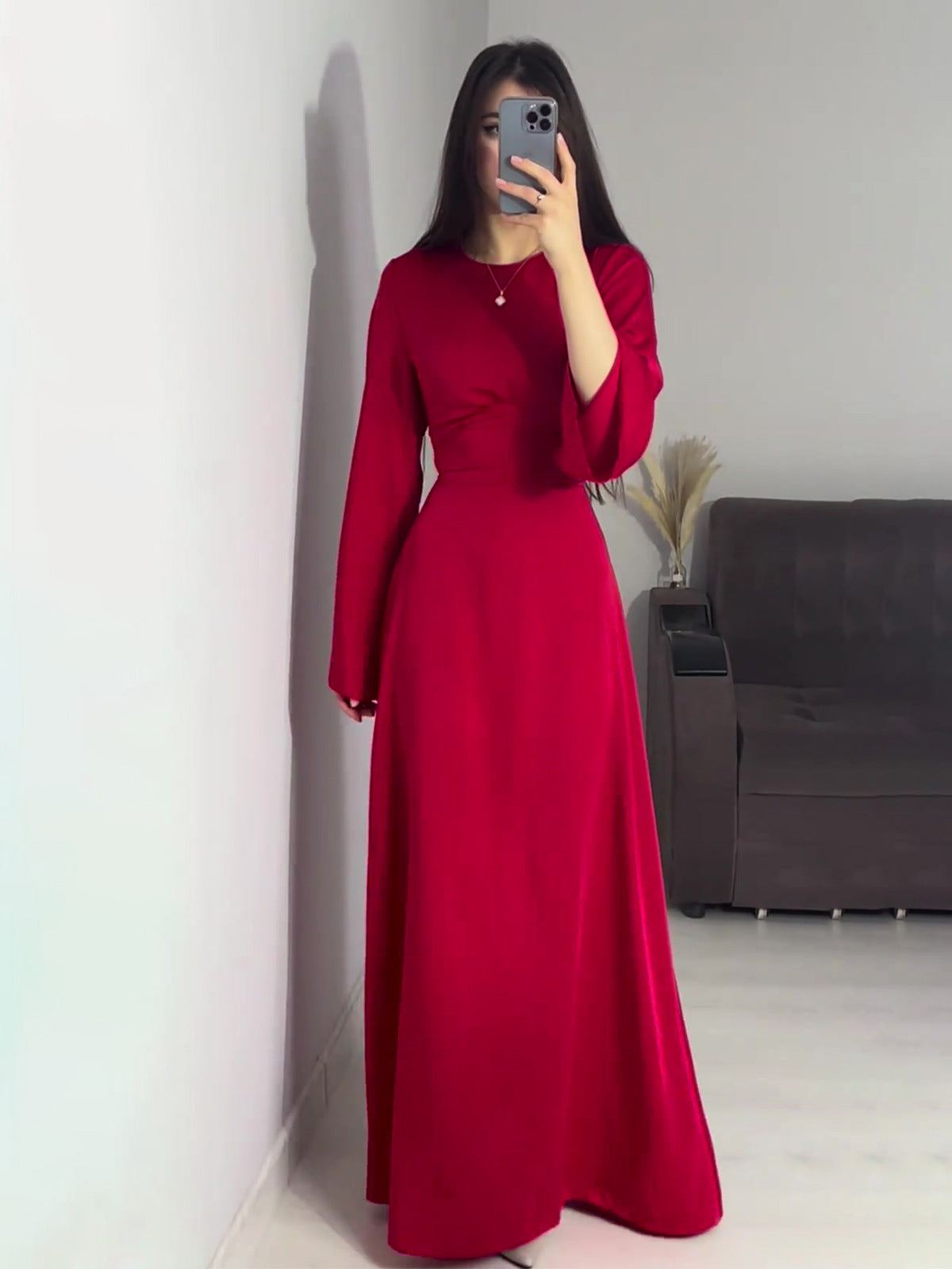 Waist Tie Long Sleeve Dress