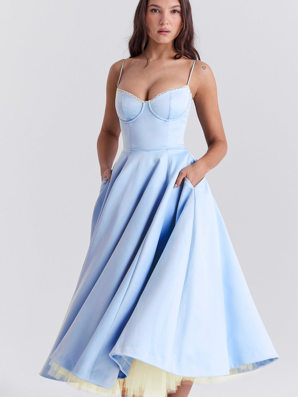 Waistband Sexy Spice Girl Mid-length Dress