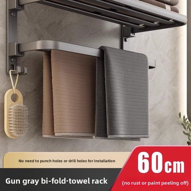 Wall-mounted bath towel rack