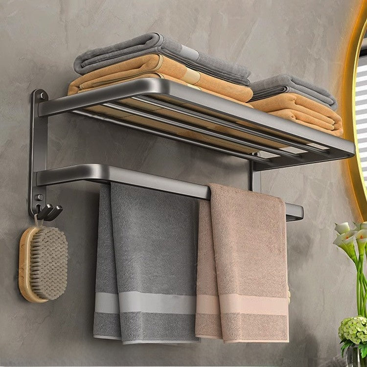Wall-mounted bath towel rack
