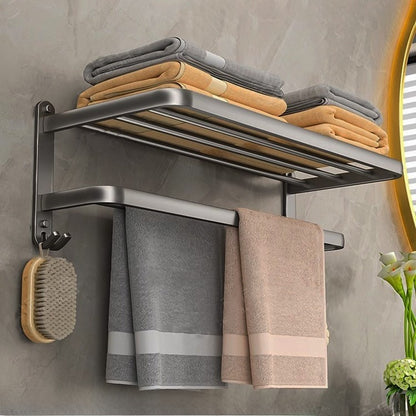 Wall-mounted bath towel rack