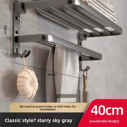 Wall-mounted bath towel rack