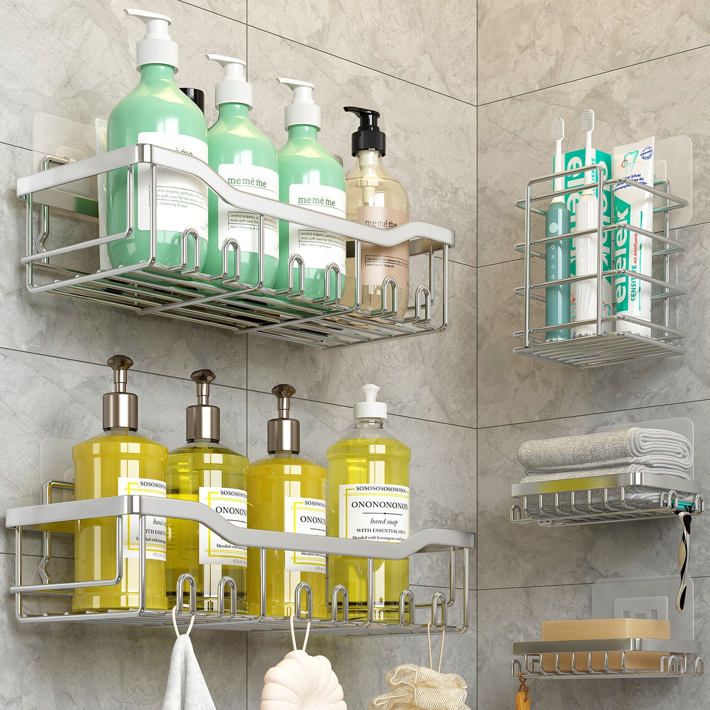 Wall Mounted Bathroom Organizer Rack